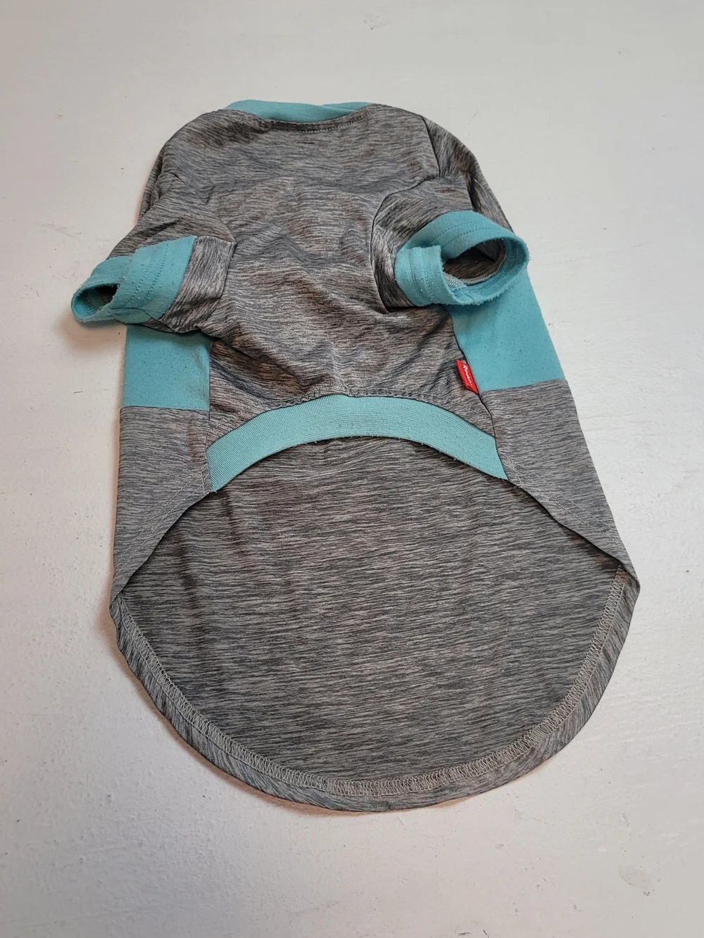 Striped Grey & Aqua Pet Tee